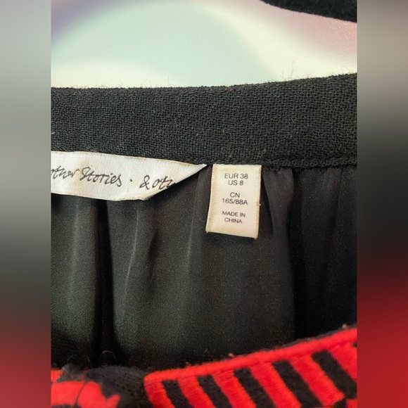 & Other Stories Embroidered Bishop Sleeve Dress Womens Size 8 - Picture 9 of 11